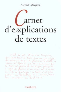 Carnet d'explications de textes