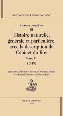 Oeuvres complètes Tome 3 - histoire naturelle Tome 3