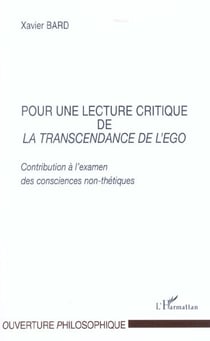 Pour une lecture critique de la transcendance de l'ego - contribution a l examen des consciences non
