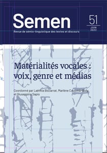 Semen n.51 : matérialité vocales : voix, genre et médias