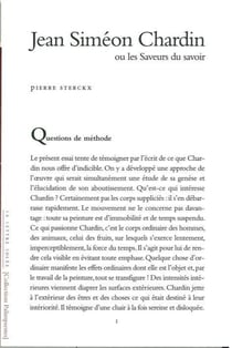 Jean Siméon Chardin ou la saveur du savoir