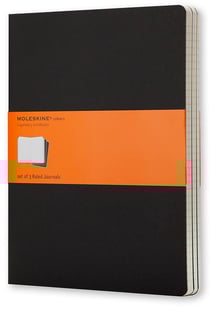 Cahier ligne - tres grand format - couverture souple en carton noire