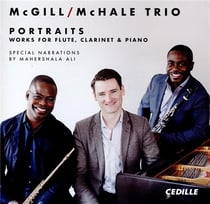 Portraits, works for flute, clarinet & piano