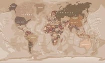 Carte du monde moderne 100 cm x 60 cm