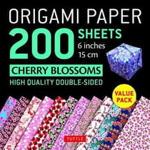 Origami paper 200 sheets cherry blossoms 6 inches 15 cm