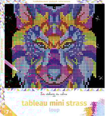 Tableau mini strass : loup