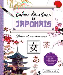 Cahier d'écriture en japonais : Effacez et recommencez !
