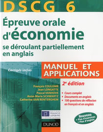 DSCG 6 - épreuve orale d'économie se déroulant partiellement en anglais (2e édition)