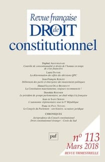 Revue française de droit constitutionnel n.113 (édition 2018)