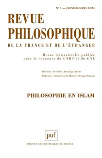 Revue philosophique de la France et de l'étranger n.149 : Philosophie en islam (édition 2024)