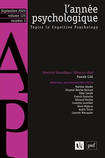 Revue L'année psychologique n.125 (édition 2025)