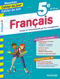 Cahier du jour / cahier du soir : français - 5e