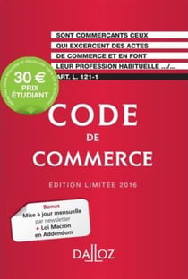 Code de commerce (édition 2016) - édition limitée