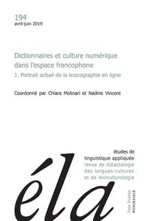 Études de linguistique appliquée - N°2/2019 : Dictionnaires et culture numérique dans l'espace francophone