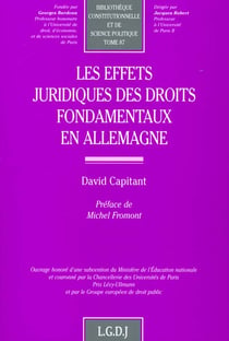 Les effets juridiques des droits fondamentaux en allemagne - vol87