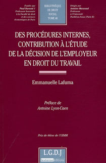 Des procedures internes, contribution a l'etude de la decision de l'employeur en - vol46
