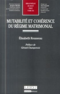 Mutualité et cohérence du régime matrimonial