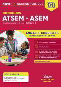 Concours ATSEM - ASEM - Catégorie C - Annales corrigées (édition 2025/2026)