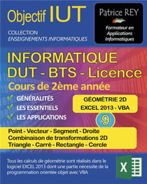 DUT informatique t.9: géometrie 2D avec excel 2013 et VBA