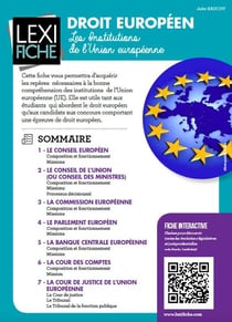 Droit européen - les institutions de l'Union Européenne