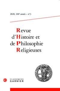 Revue d'histoire et de philosophie religieuses t.2020-3