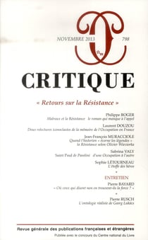 Revue Critique n.798 : retours sur la Résistance