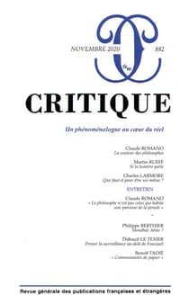Revue Critique n.882 : Un phénoménologue au coeur du réel
