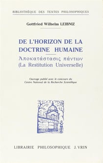 De l'horizon de la doctrine humaine - la restitution universelle