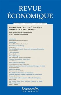 Revue économique n.74 : in honor of Robert Aumann