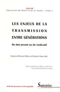 Les enjeux de la transmission entre générations - du don pesant au dû vindicatif
