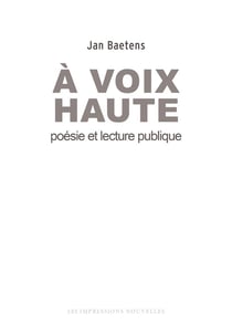À voix haute, poésie et lecture publique