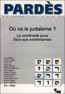 Revue Pardès Tome 25 : où va le judaïsme ?