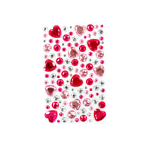Planche de stickers strass Cœurs Roses Créalia