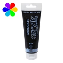 Tube de 120 mL de peinture acrylique Daler Rowney - noir
