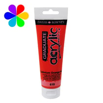 Tube couleur acrylique Daler Rowney 120ml orange