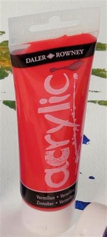 Tube couleur acrylique Daler Rowney 120ml rouge