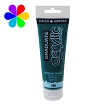 Tube couleur acrylique Daler Rowney 120ml vert phtalo