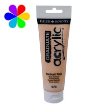 Tube couleur acrylique Daler Rowney 120ml rose portrait