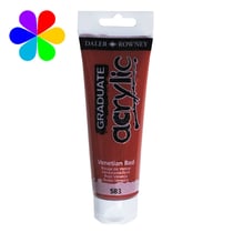 Tube couleur acrylique Daler Rowney 120ml rouge vénitien