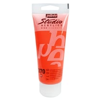 Tube 100 ml de peinture Studio Acrylics High Viscosity Pébéo - Orange fluo - Fine - Transparent