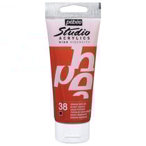 Tube 100 ml de peinture Studio Acrylics High Viscosity Pébéo - Terre de Sienne brûlée - Fine - Opaque