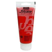 Tube 100 ml de peinture Studio Acrylics High Viscosity Pébéo - Vermillon - Fine - Transparent
