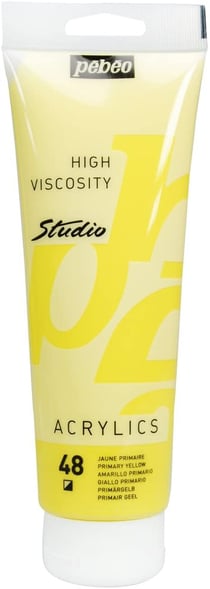 Tube 250 ml  de peinture acrylique Pébéo - Studio Acrylics High Viscosity - jaune primaire