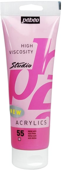 Tube 250 ml  de peinture acrylique Pébéo - Studio Acrylics High Viscosity - rose