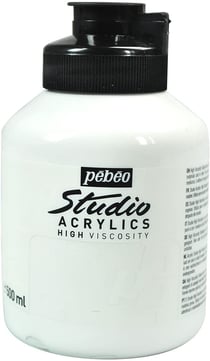 Pot 500 ml de peinture Pébéo - Studio Acrylics High Viscosity - Blanc de titane - Fine - Opaque