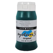 Acrylique System 3 - 500ml Daler Rowney - Phthalo Turquoise
