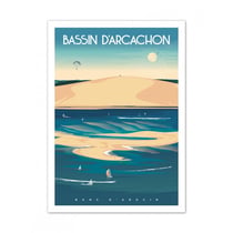 Affiche 50x70 "bassin d arcachon, banc d argin"