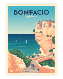 Affiche Bonifacio Corsica - 50 x 70 cm