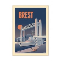 Affiche 50x70  «brest, le pont de