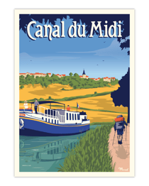  Affiche Canal du midi La Randonnée - 50 x 70 cm
